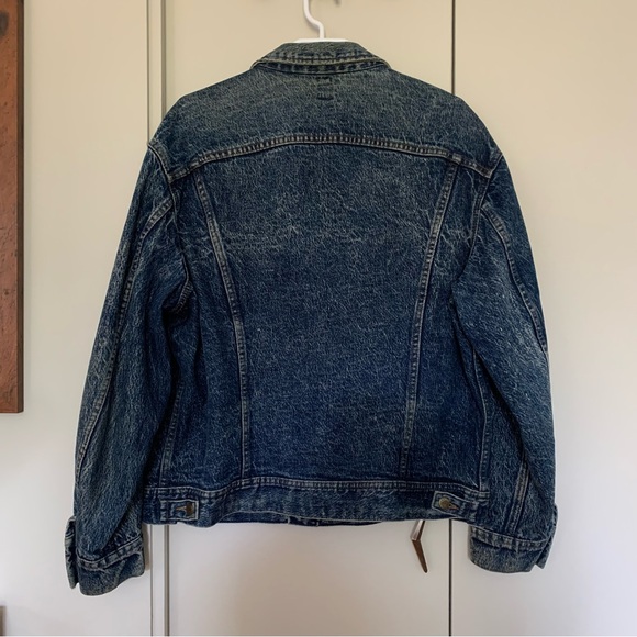 Vintage 1980s Lee Riders Dark Rinse Acid Washed Jean Denim Jacket Sz L Unisex - Picture 5 of 16